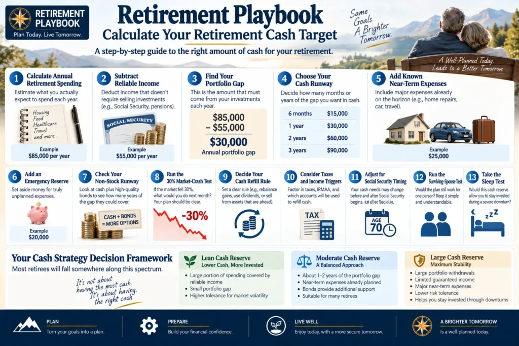Step-by-step Retirement Playbook for calculating how much cash to keep in retirement