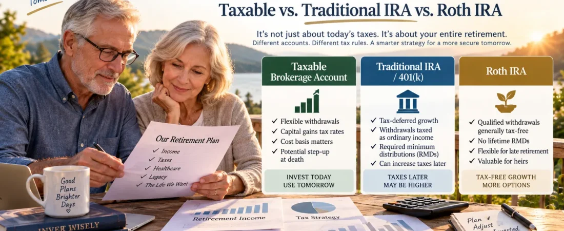 Which Retirement Account Should You Withdraw From First? Taxable vs. Traditional IRA vs. Roth